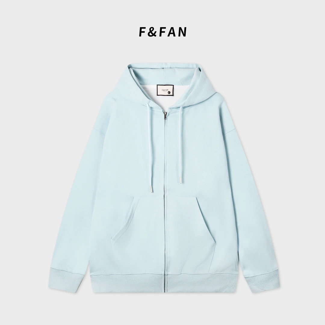 F&FAN品牌【马卡龙】春秋情侣装韩国纯色连帽长袖拉链卫衣纯色外套