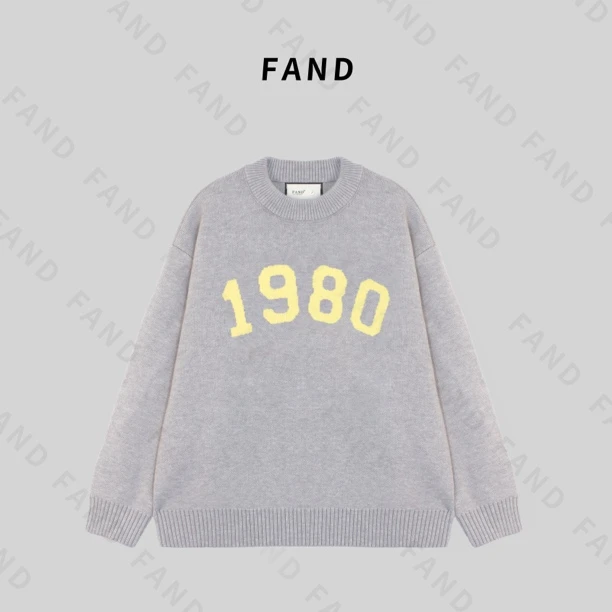 FAND品牌【1980】冬季中长款加厚保暖刺绣百搭圆领长袖圆领毛衣