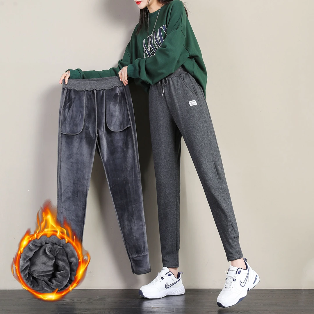 斓思宣女款时尚加绒加厚保暖休闲长裤子
