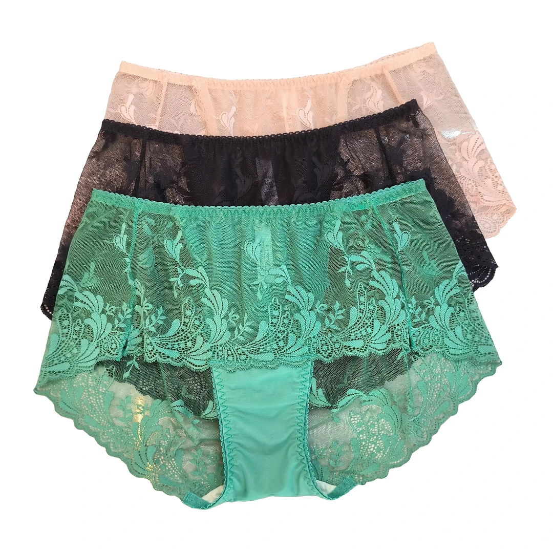 轻薄高端柔软蕾丝内裤轻奢薄款女士时尚镂空内裤