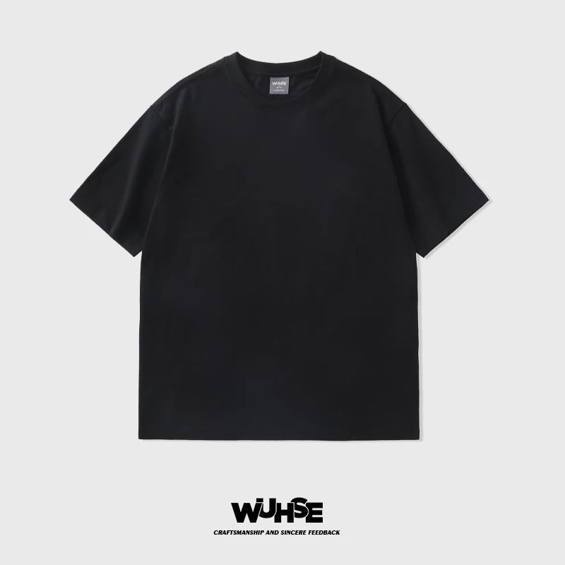 “LAM”新款纯色宽松圆领百搭透气短袖运动