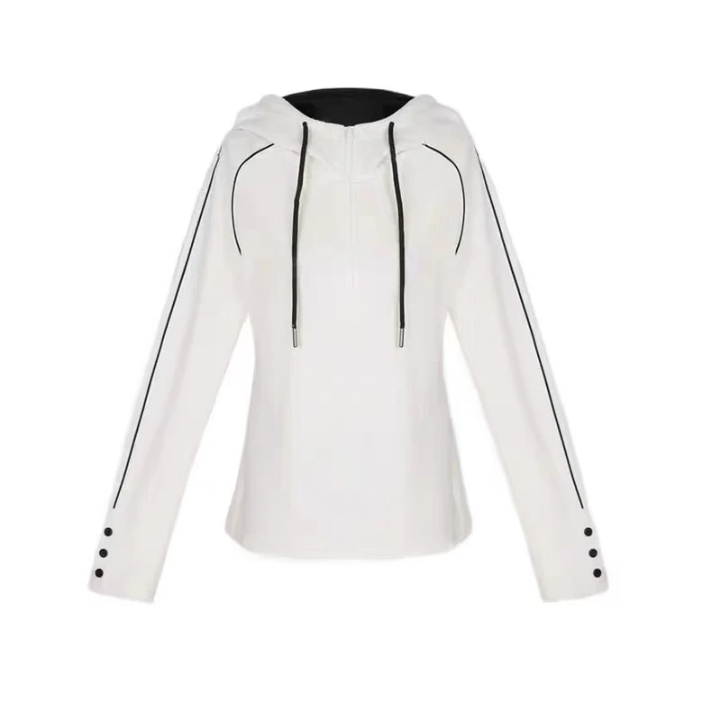 【DZ】高级感挺括女士连帽卫衣2024新款抓绒打底衫上衣N8006