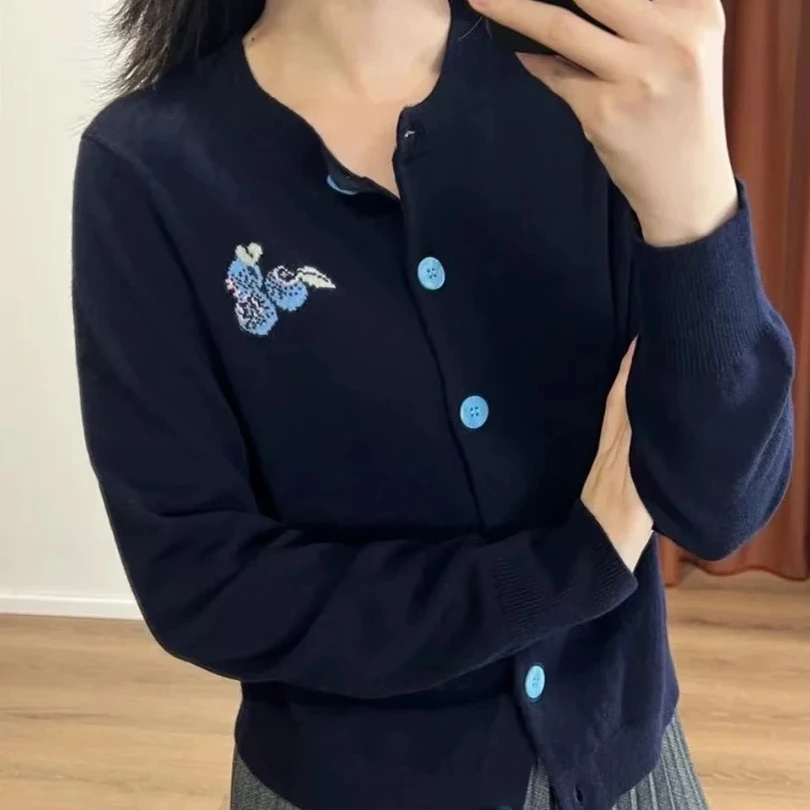 【左右为蓝】新款长袖小众设计感修身复古气质针织衫.Y6551