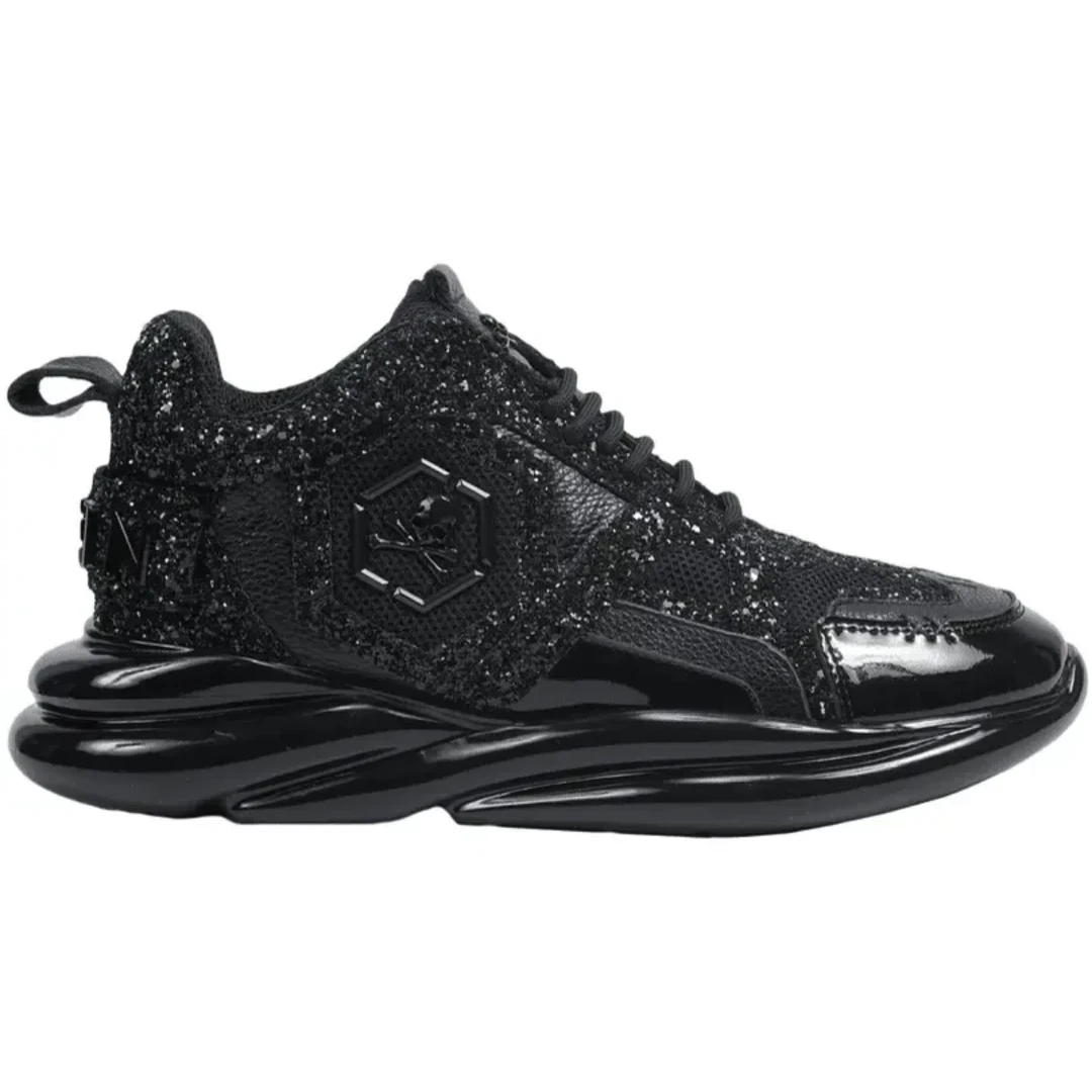 PHANTOM PLEIN轻奢潮牌高品质休闲鞋百搭低帮点钻亮面潮鞋XZ07