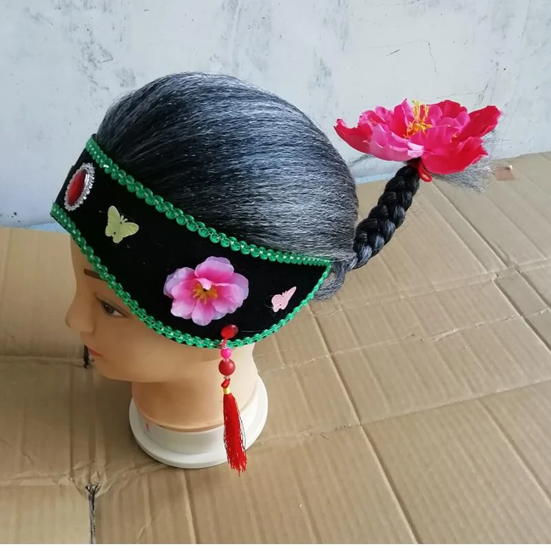 老婆头饰媒婆头套戏曲戏剧表演道具老太装假发演出道具用品