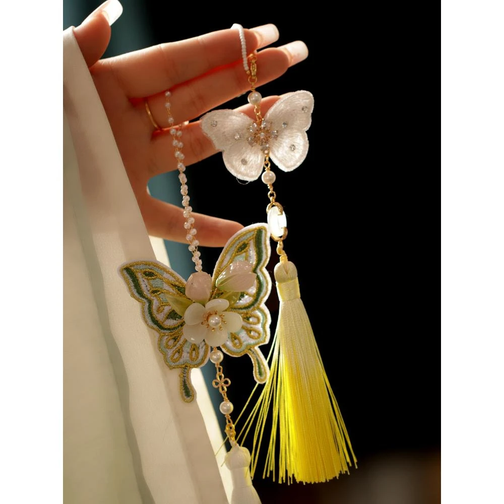 汉服配饰刺绣流苏穗子挂件清新襟步旗袍压襟手工