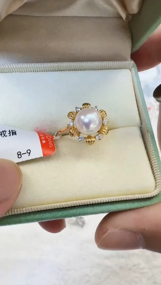 【闪购商品】海水珍珠AQ银S925镶嵌海水珍珠戒指@@GP960