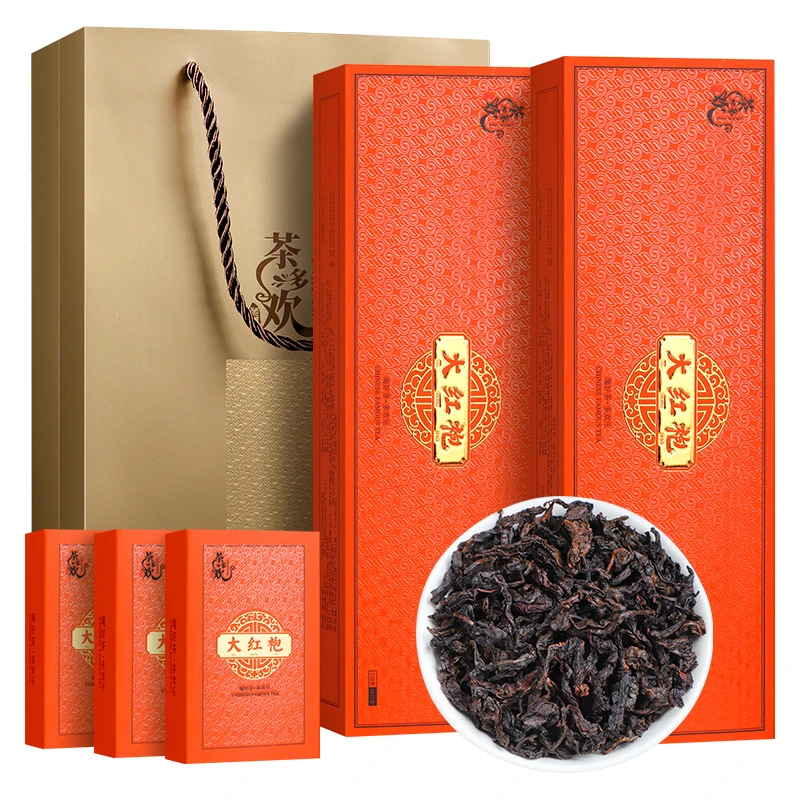 大红袍茶叶礼盒装新茶2条20盒40小泡共300克送手提袋
