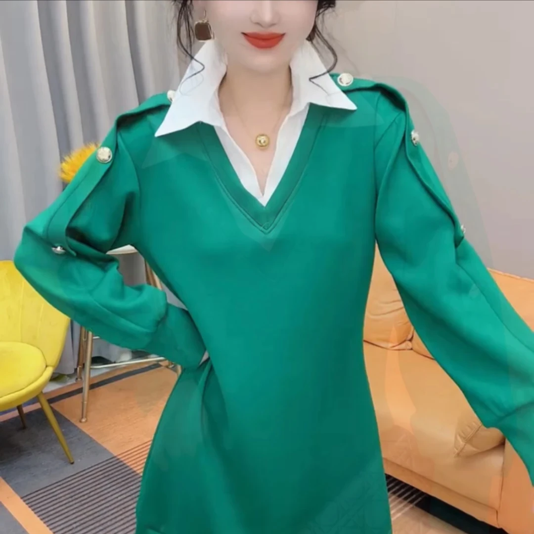 2024秋季新款连衣裙宽松连衣裙显瘦气质洋气显瘦遮肉藏肉