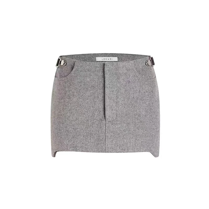 leewei毛呢半裙裙裤