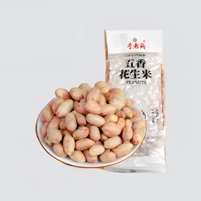 李老头花生米500gX3袋正宗山东香酥五香奶香麻辣椒盐蜂蜜花生米