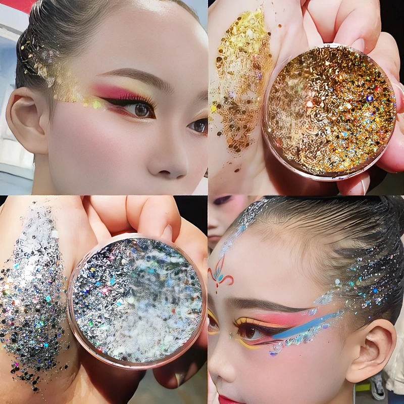舞台妆眼影闪粉亮片星星免胶脸部头发六一大童节化妆品表演出彩妆