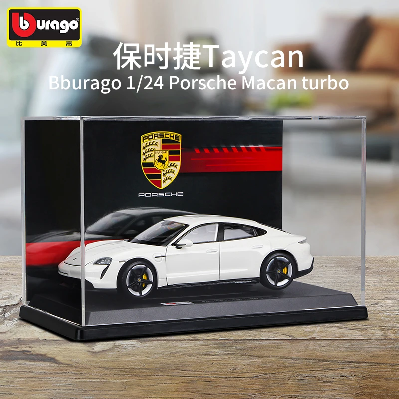 比美高1:24保时捷Taycan车模仿真合金汽车模型收藏跑车摆件礼物