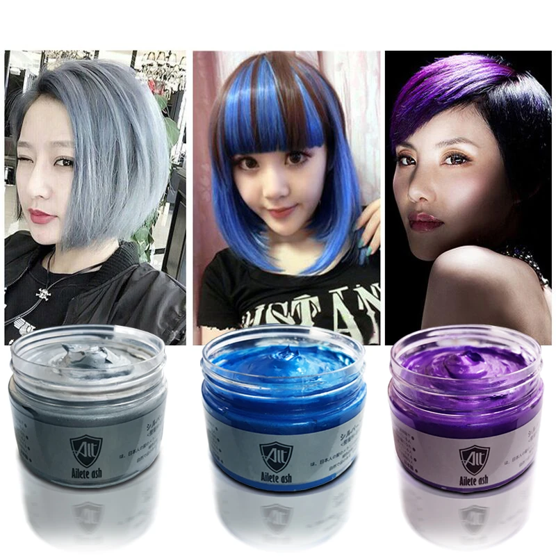 奶奶灰发蜡发泥一次性染发造型可水洗彩色潮色流行闷青色多色可选