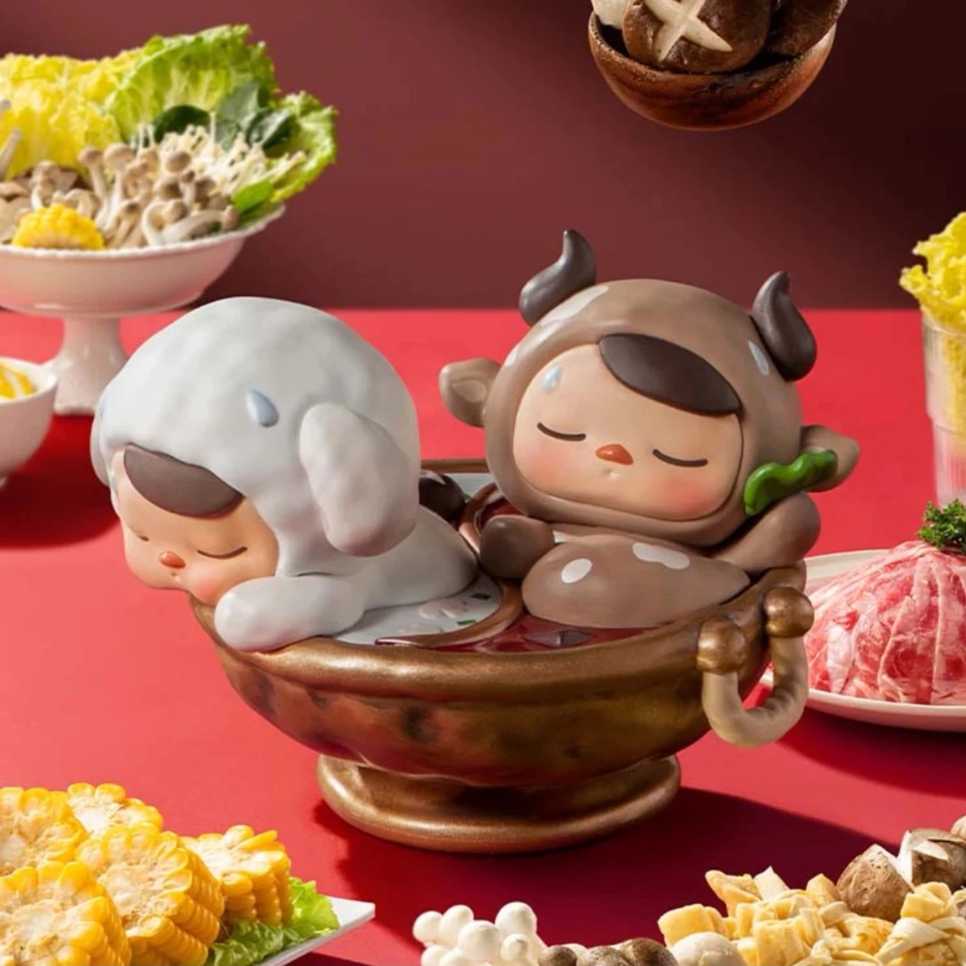 【拆盒】精灵美食大酒楼系列潮玩盲盒手办