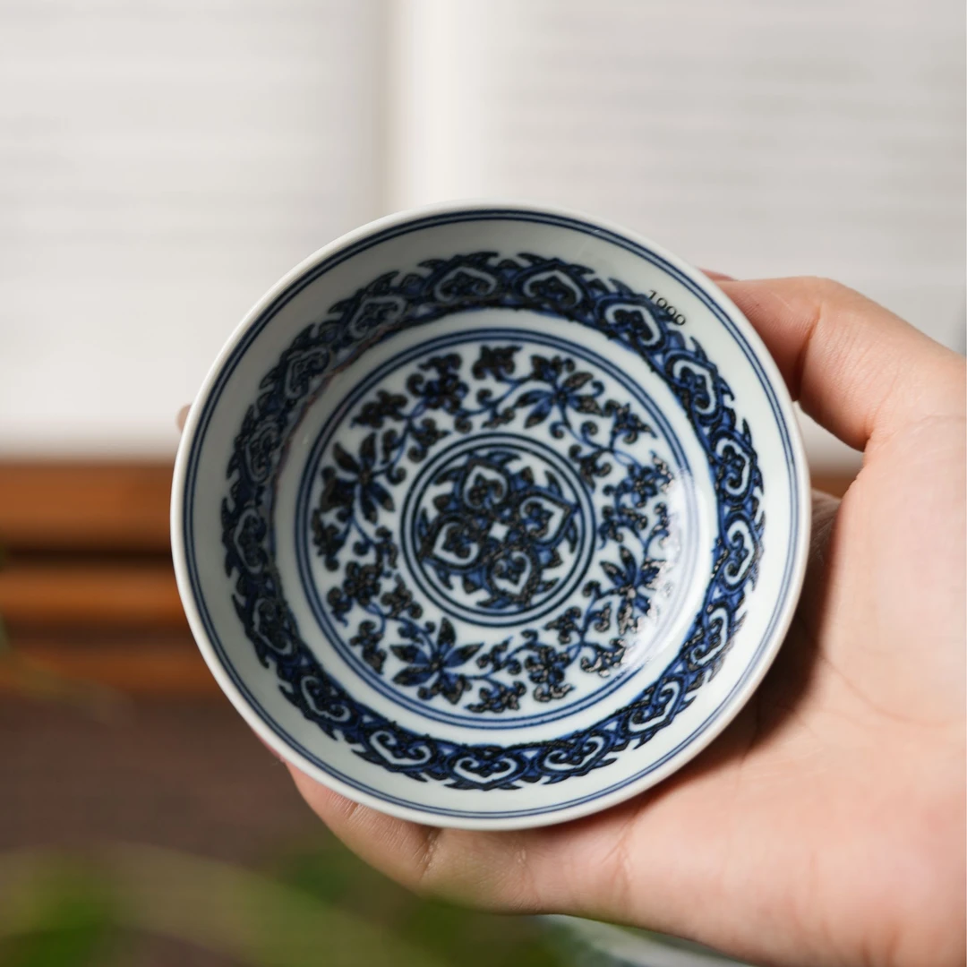 青韵堂 宝相普洱杯80ml景德镇纯手工手绘高端茶器