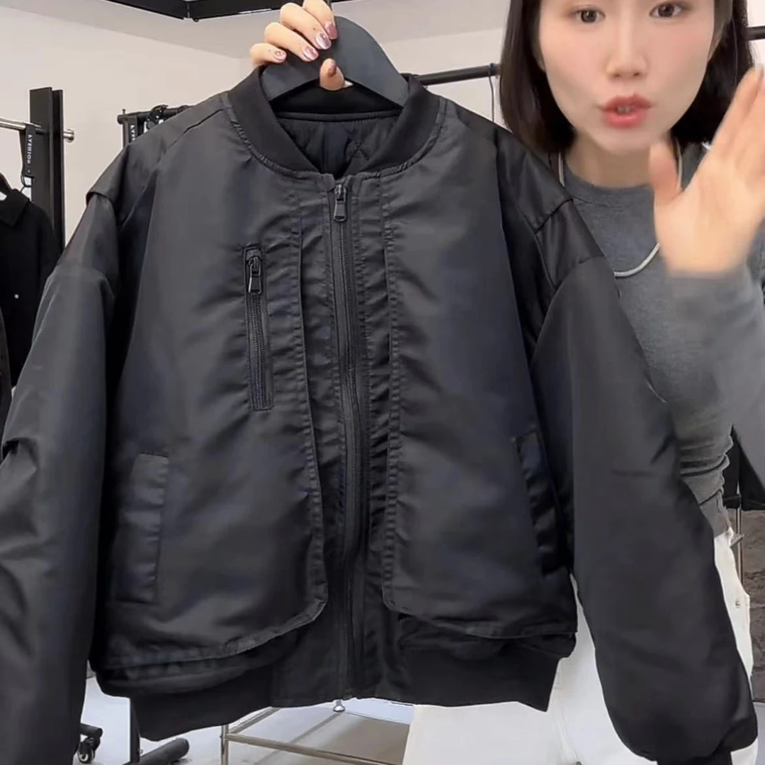 【夹棉外套】儿童韩棉服外套嘻哈韩国飞行服印花夹克夹棉外套2435