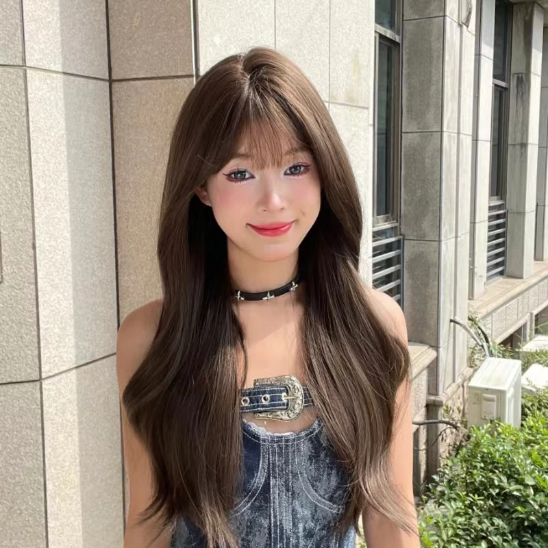 假发女冷棕色大波浪蓬松自然逼真中长卷发仿真全头套式假发