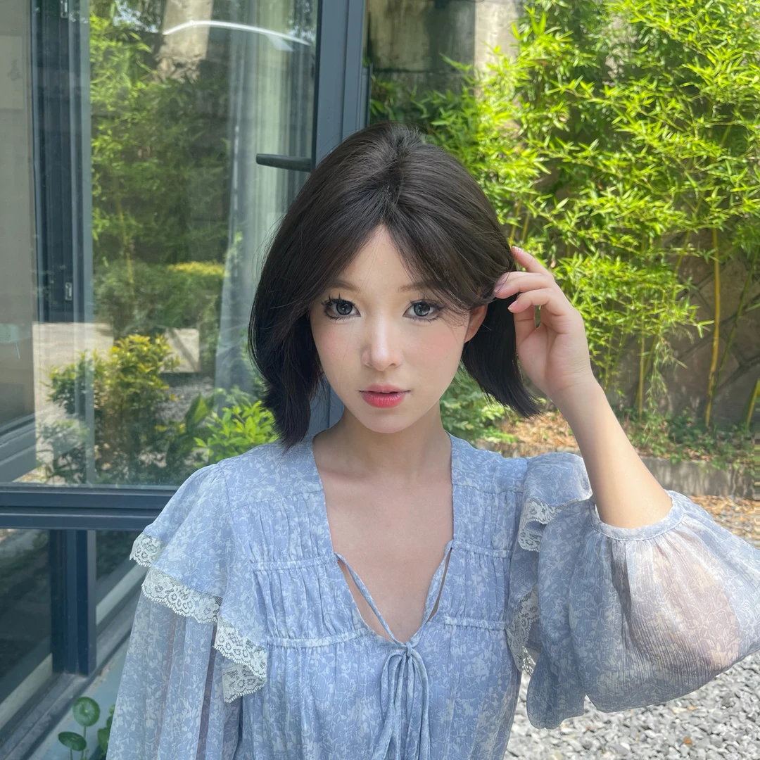 假发女复古韩式外翻短发气质温柔逼真蓬松自然中分手织全头套假发