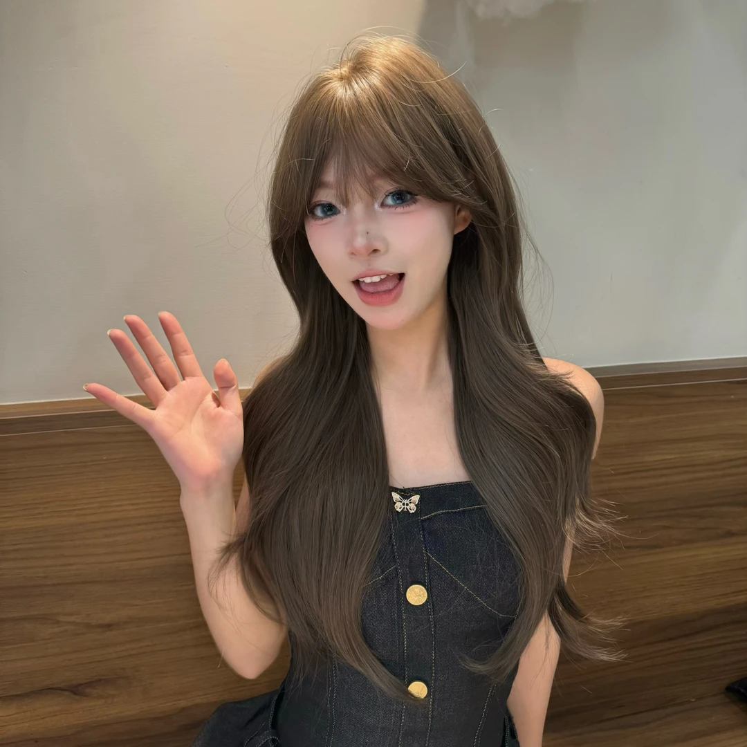 【茶茶公主】冷棕色大波浪小姐姐逼真饱满中长卷发仿真全头套式假发