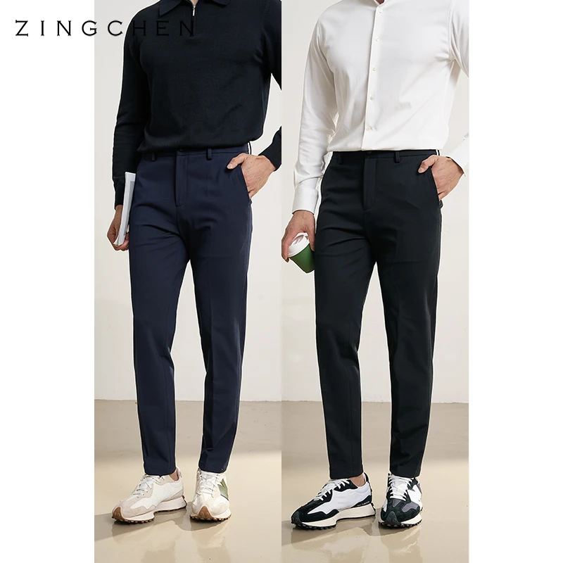 【意式PonteRoma结构工艺】ZINGCHEN男士罗马纹四面弹商务休闲裤