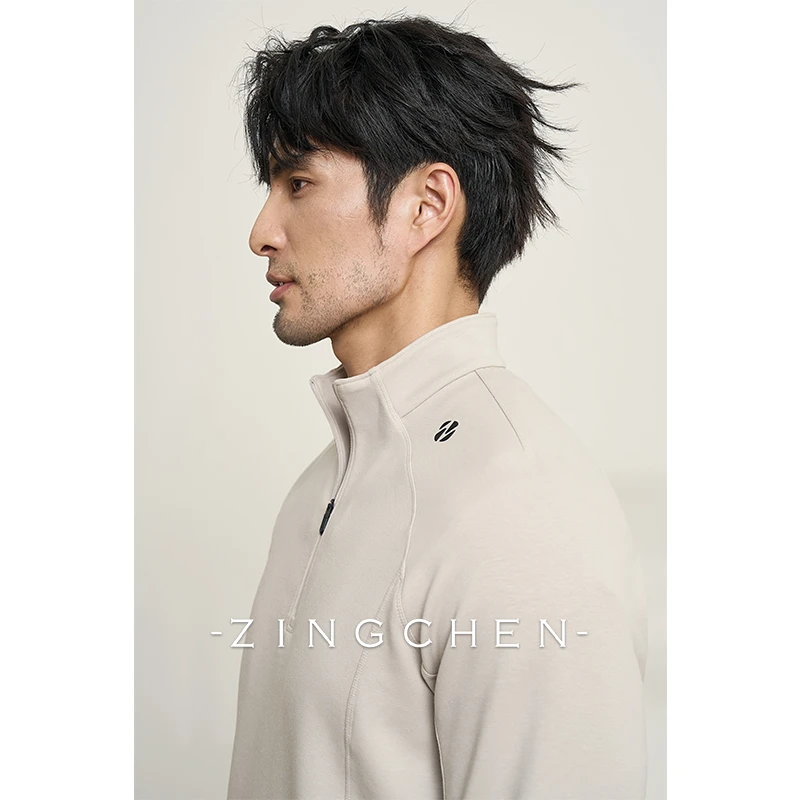 【时尚户外风】ZINGCHEN解构拉链半高领卫衣 春秋运动休闲套装男