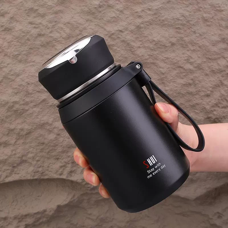 短粗款304不锈钢保温杯商务男女户外便携水杯大容量旅行泡茶杯子