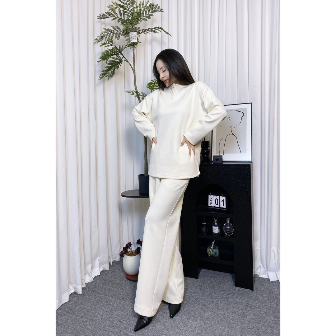 时尚圆领侧开叉上衣02