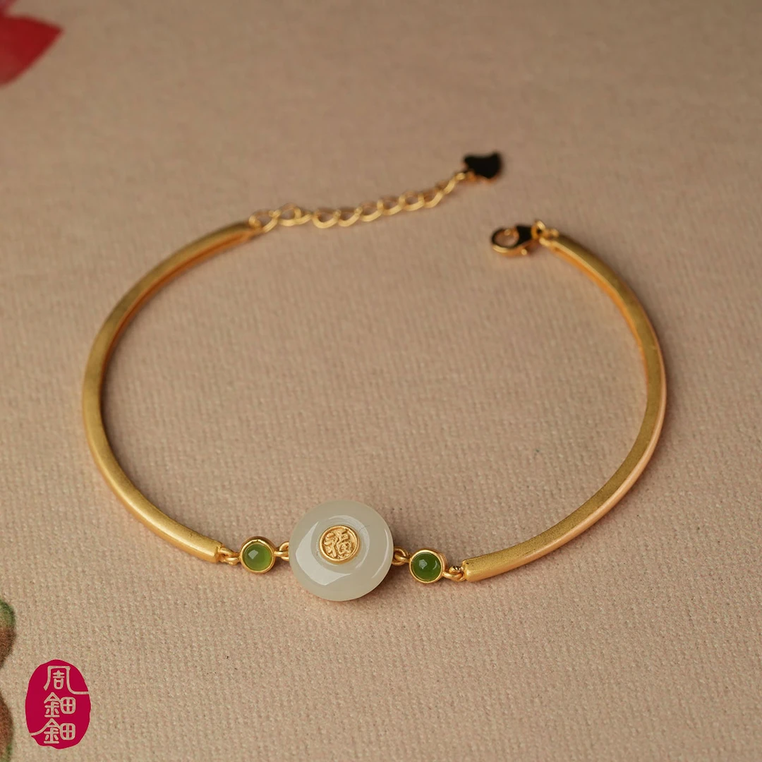 周钿钿®|桂枝香|天然和田玉s925银设计款半镯手链