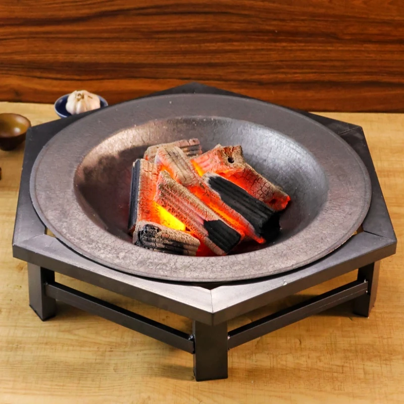 老式铸铁烤火盆烧火炉柴火传统木炭盆取暖炉农村家用室内冬季碳盆