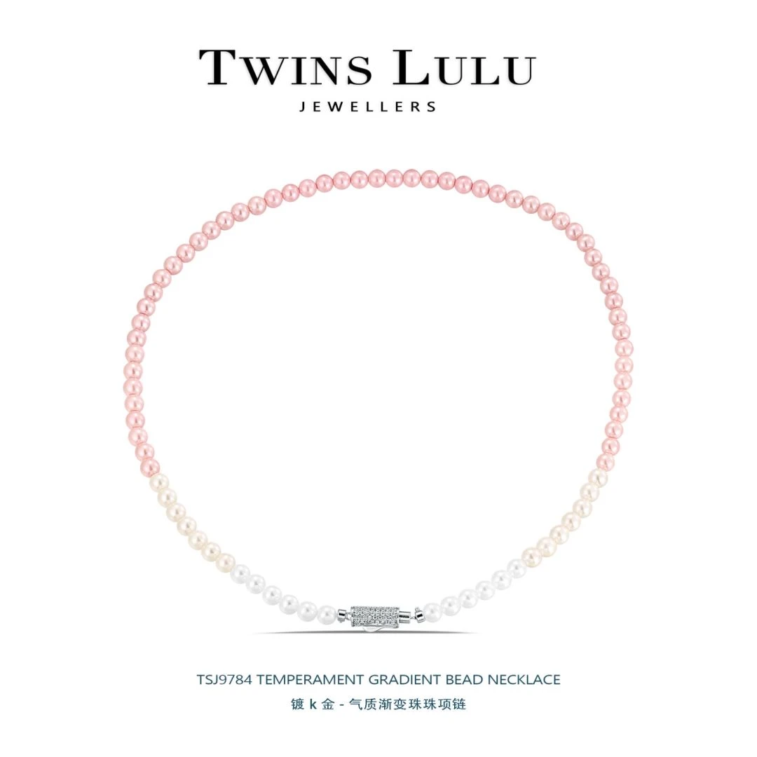 链子925银仿珍珠 【双十一】简约气质渐变珠珠项链TSJ9784