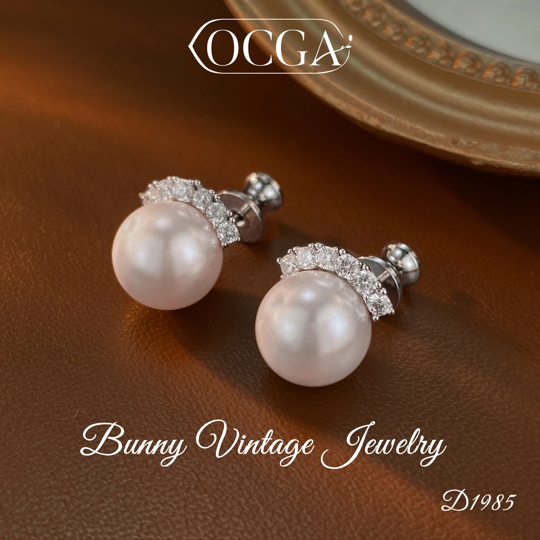 D1985 法★【淡紫皇冠】OCGA 欧斯伽斯 耳钉