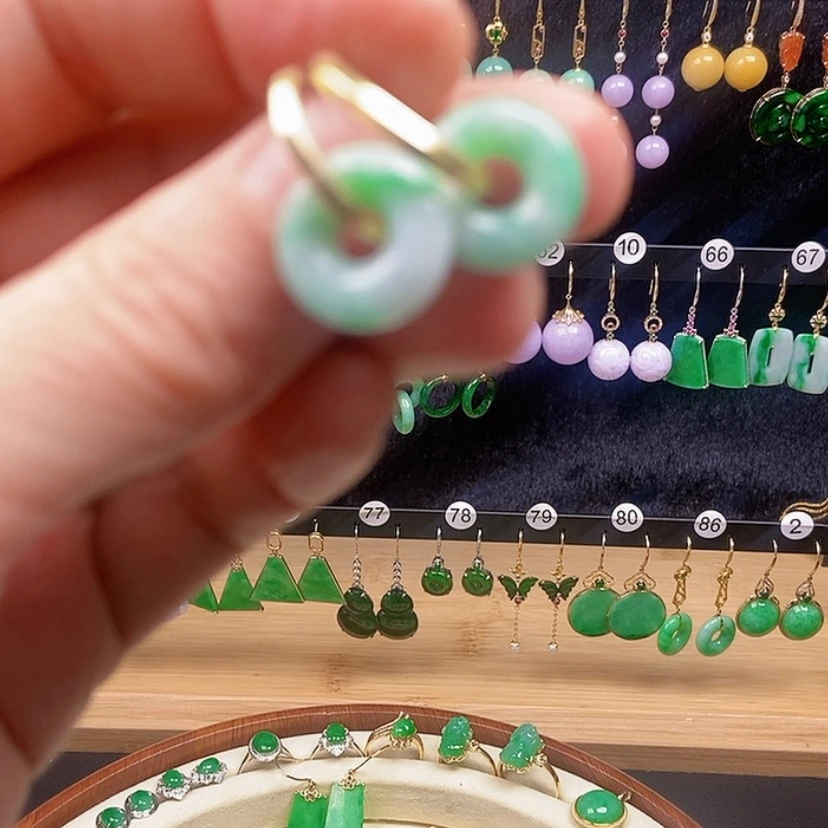 【闪购商品】翡翠耳饰银S925镶嵌