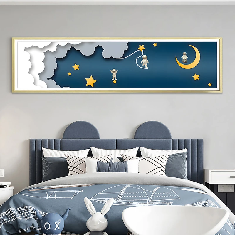现代简约走廊过道儿童房挂画简约轻奢装饰画宇航员40150