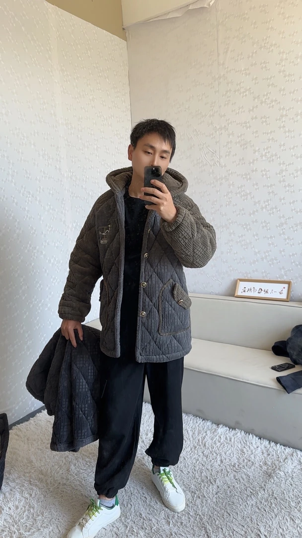 三层加绒加厚男士冬季睡衣家居服保暖舒适休闲潮睡衣套装冬款8632