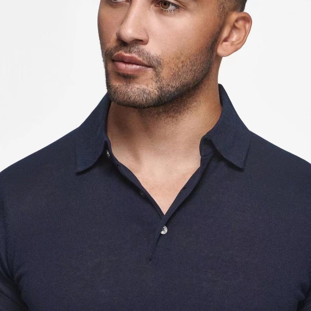 【手洗真丝棉混纺】柔软轻薄男士夏季通勤休闲透气短袖POLO衫