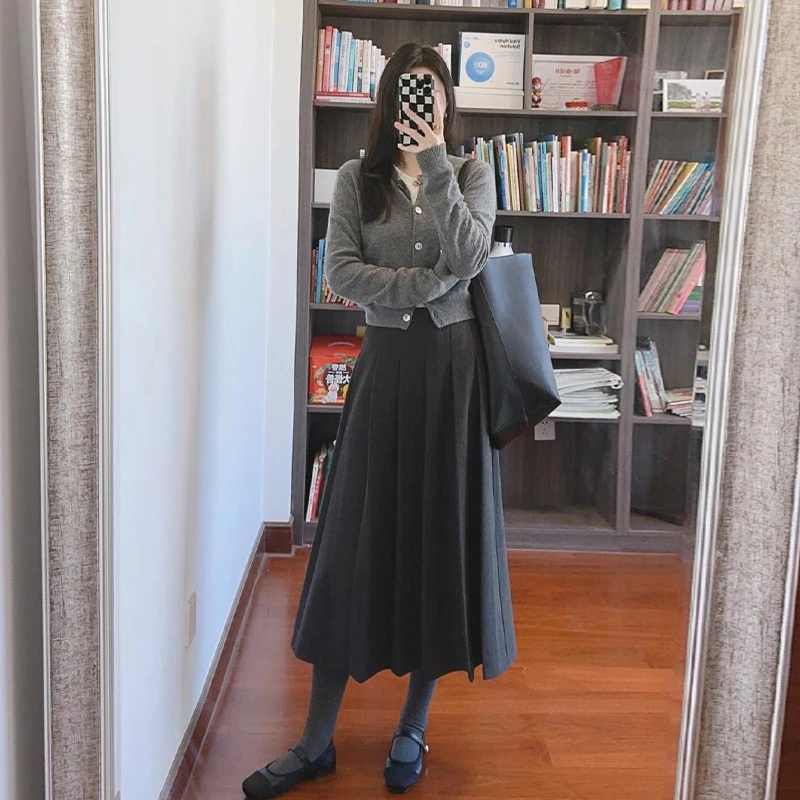 6356入春韩系穿搭一整套气质高级感连衣裙子女新款早春季套装长裙