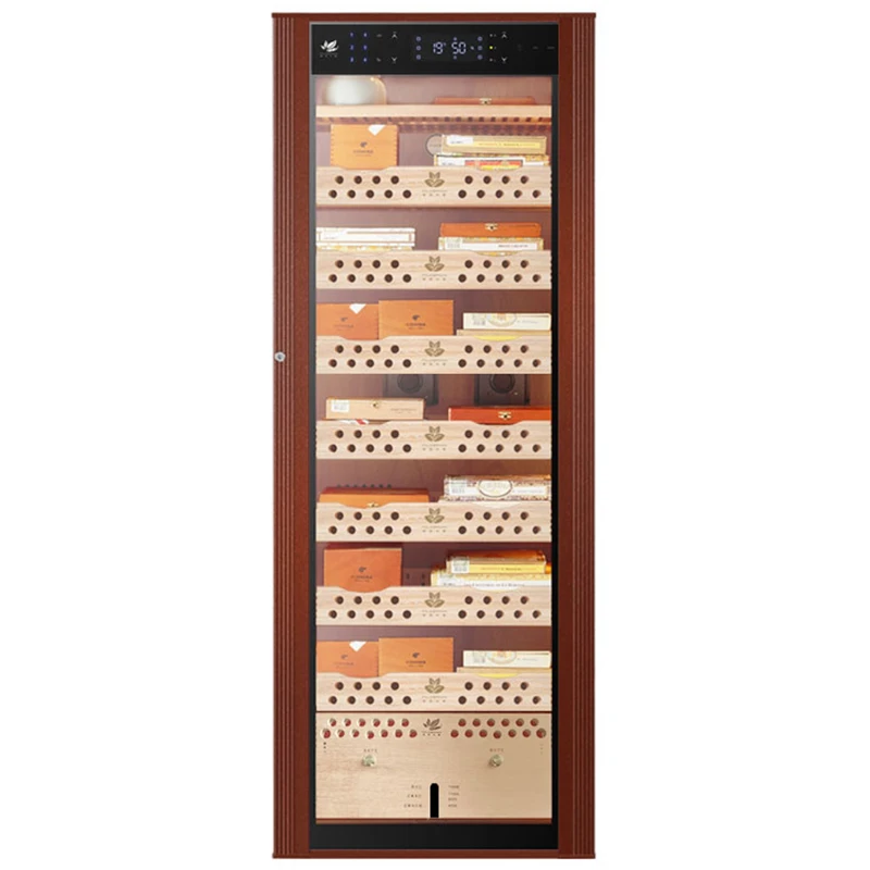 佛莱尔曼棕色雪茄柜恒温恒湿变频压缩机密码锁保湿柜雪松木红酒柜