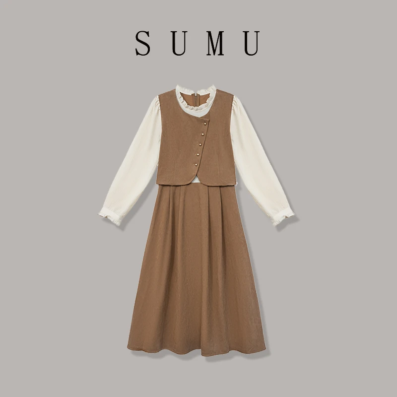 宿慕SUMU 女士连衣裙 9-1 秋季2024新款时尚休闲连衣裙A1600S