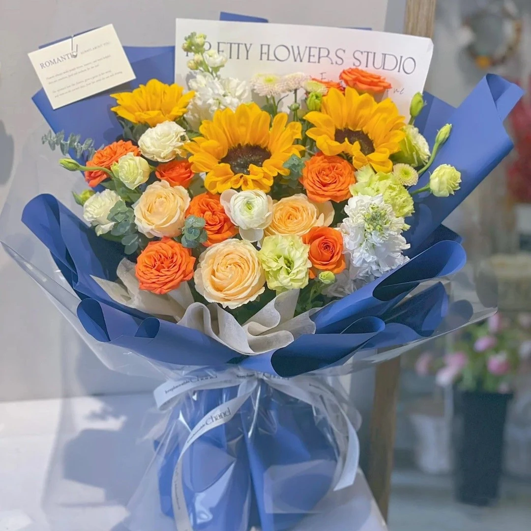 【不忘师恩】3朵向日葵香槟玫瑰花束束脩之礼送老师送领导长辈礼物花束鲜花小时达花店同城配送上门