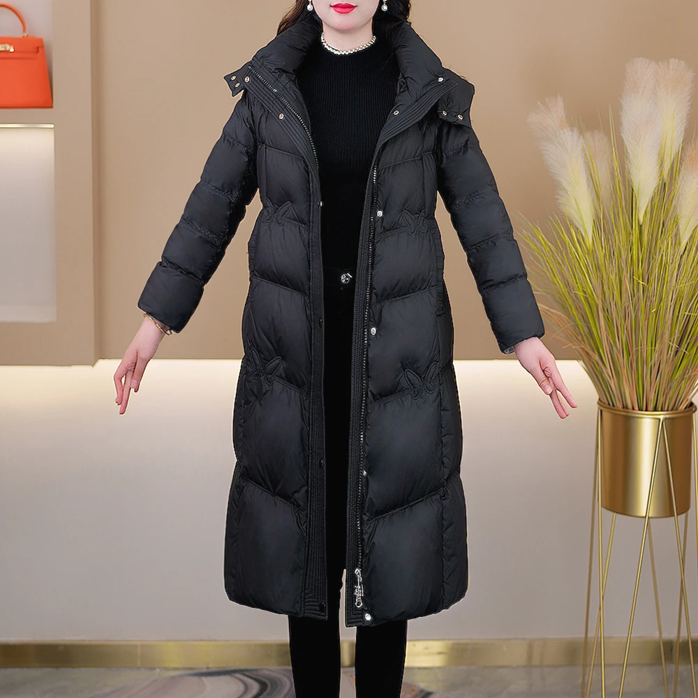 冬季新款减龄气质时尚百搭中长款羽绒服W-39