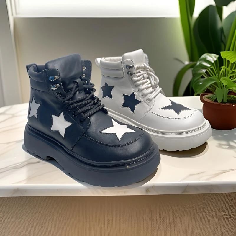 OZHAS真牛皮短靴休闲