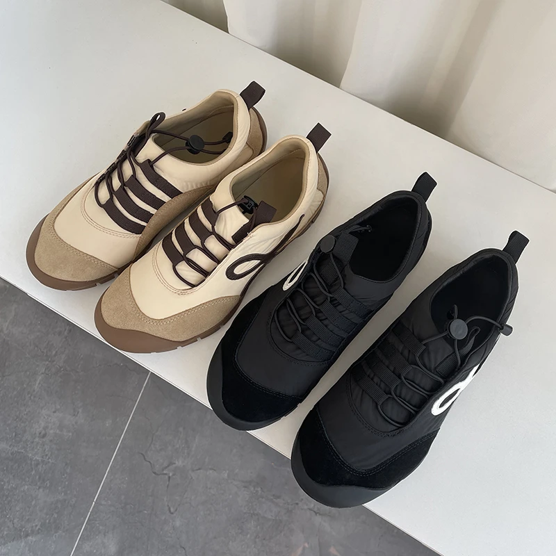 新款不对称秋季休闲鞋女鞋复古透气德训鞋登山鞋