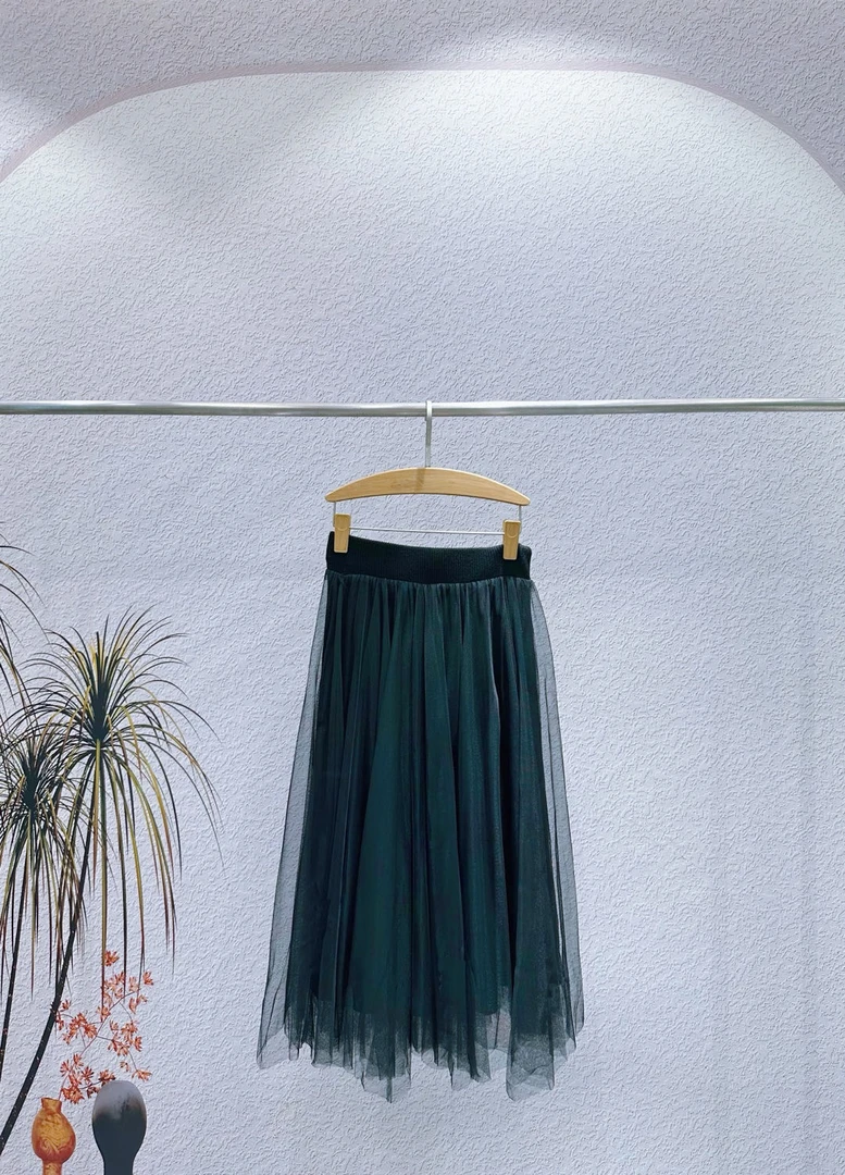 针织黑色纱裙半裙时尚百搭(TK006)