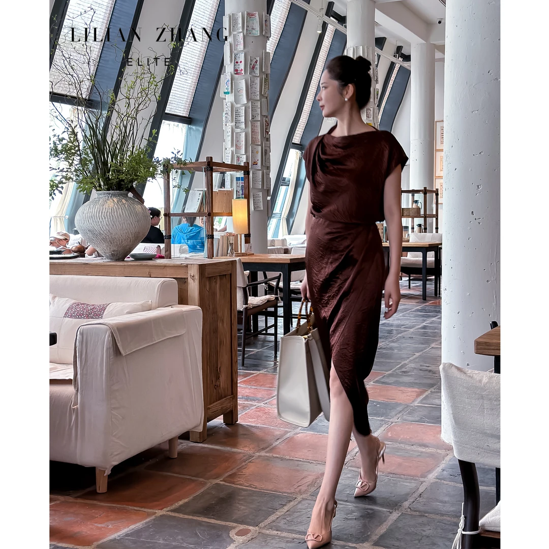 定制—古典浪漫—遇见倾心—Lady挚爱围裹式抽褶不规则半身裙2403008