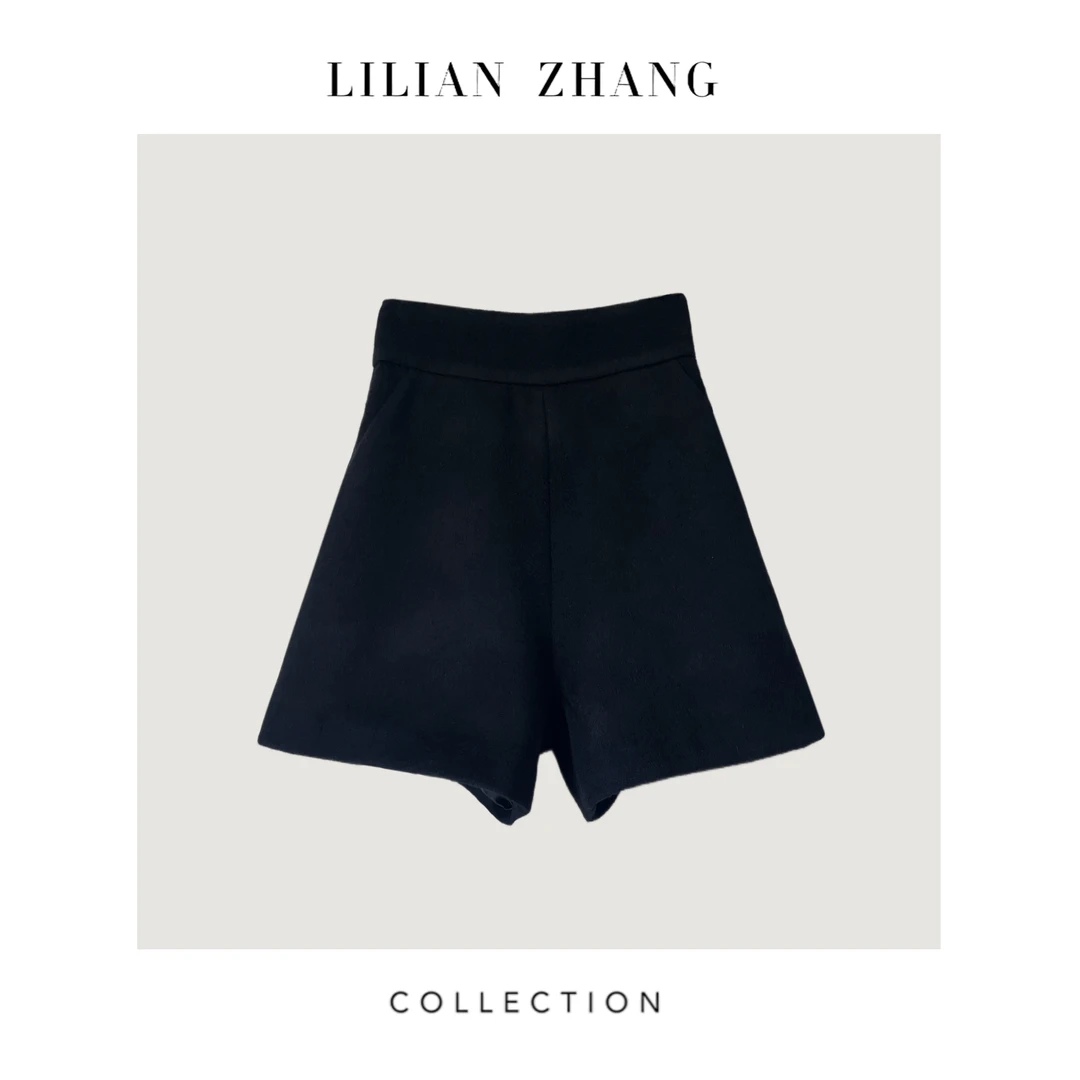 定制—都市力量—至简新潮—简约秋冬复古中高腰时尚羊毛短裤2304106