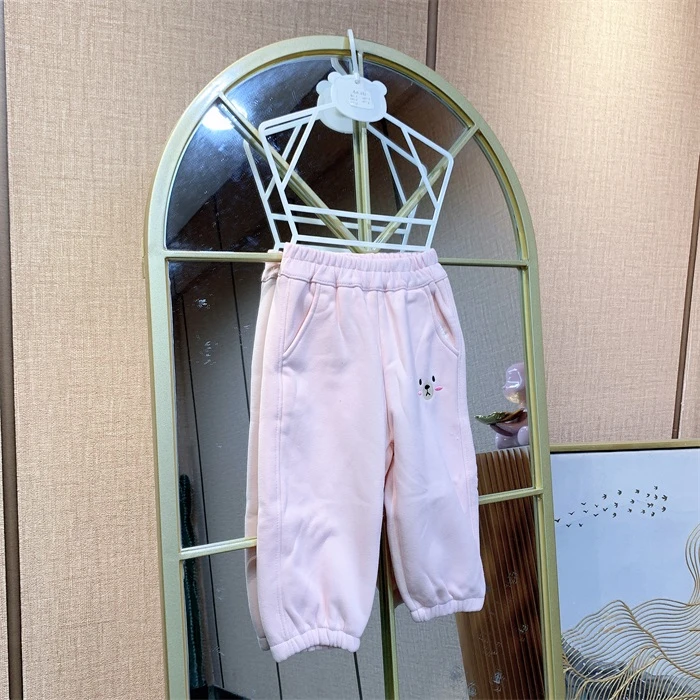 AU081 宝宝粉色厚裤子