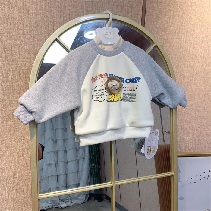 AA187   宝宝卡通夹棉圆领卫衣