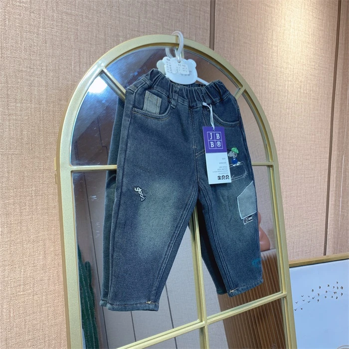 AA144   宝宝深灰色牛仔裤   加绒