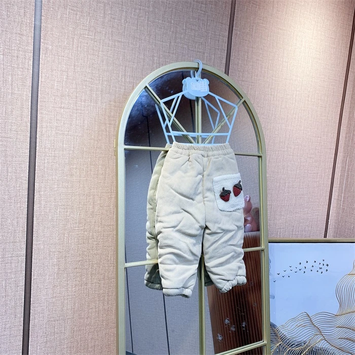 AE012  宝宝米色厚裤子夹棉